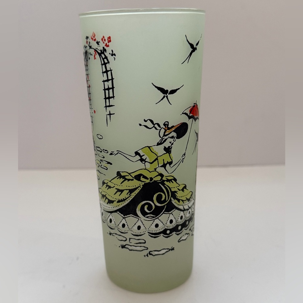 Vintage Libbey Southern Belle Frosted Tom Collins Cocktail Glass